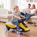 Electric Ride-On Car with LED Wheels, Headlight, and Sound System for Outdoor Fun - Yellow + Black Magic Cars 3
