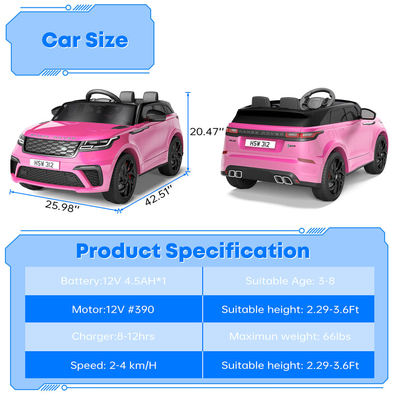 12V Electric Ride-On Car for Kids Ages 4-8 with Parent Remote Control Magic Cars 3