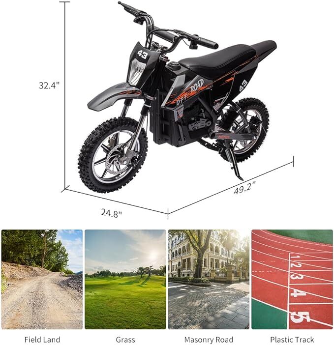 36V Battery-Powered Off-Road Dirt Bike for Kids with Headlight Magic Cars 1