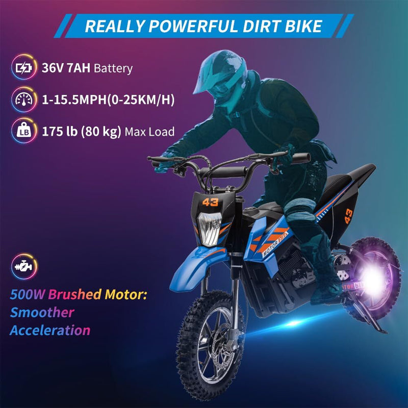 Kids 36V Battery-Powered Electric Off-Road Dirt Bike Toy Magic Cars 12