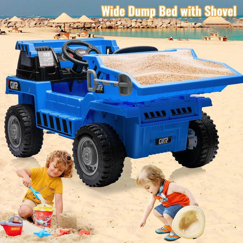 12V Kids Electric Ride-On Dump Truck with 4 Wheels and Remote Control Magic Cars 10