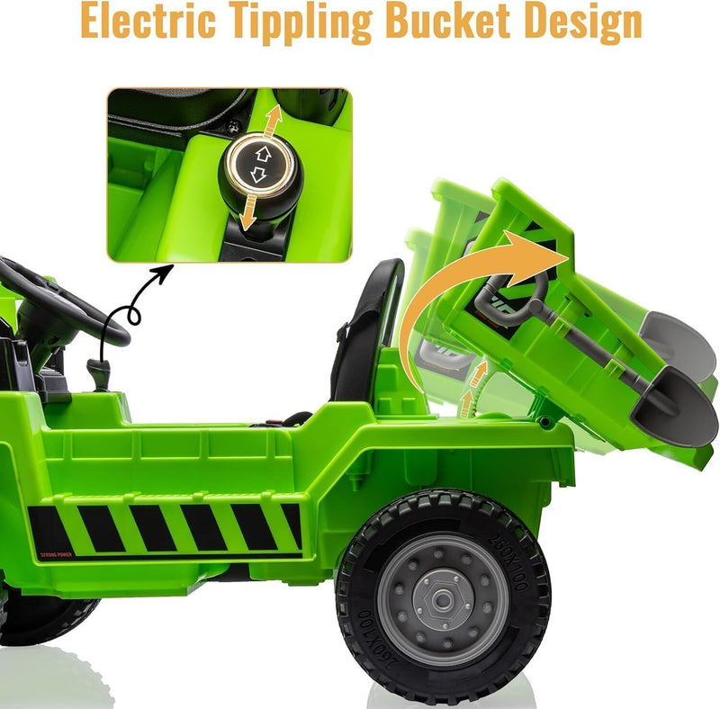 12V Kids Electric Ride-On Dump Truck with 4 Wheels and Remote Control Magic Cars 19