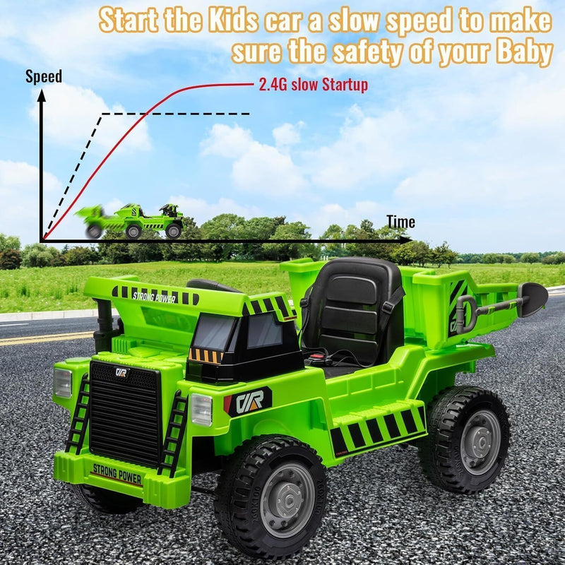 12V Kids Electric Ride-On Dump Truck with 4 Wheels and Remote Control Magic Cars 22