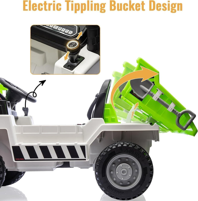 12V Kids Electric Ride-On Dump Truck with 4 Wheels and Remote Control Magic Cars 5