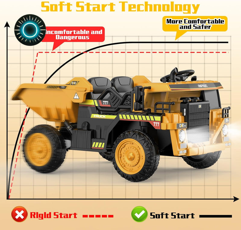 12V Electric Ride-On Dump Truck with Remote Control and Adjustable Dump Bed Magic Cars 4