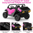 24V 4WD Electric Ride-On Dump Truck with Remote Control for Two Kids Magic Cars 5