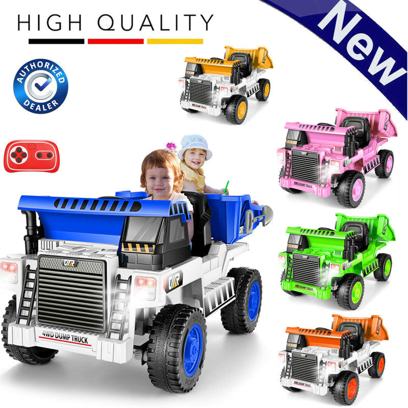 Electric Ride-On Kids Dump Truck with Remote Control and Functional Dump Bed Magic Cars 18