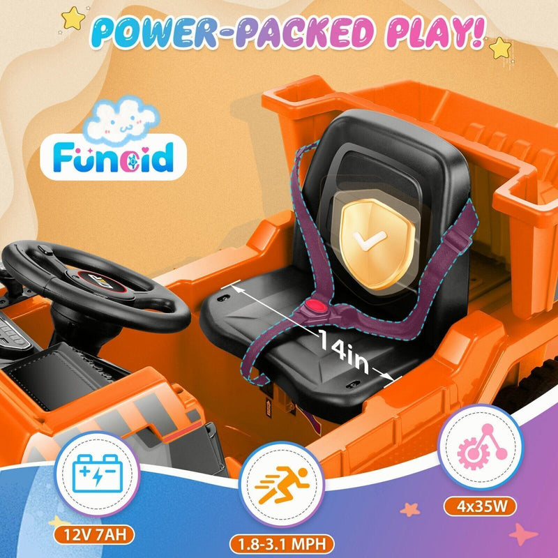 Electric Ride-On Kids Dump Truck with Remote Control and Functional Dump Bed Magic Cars 1