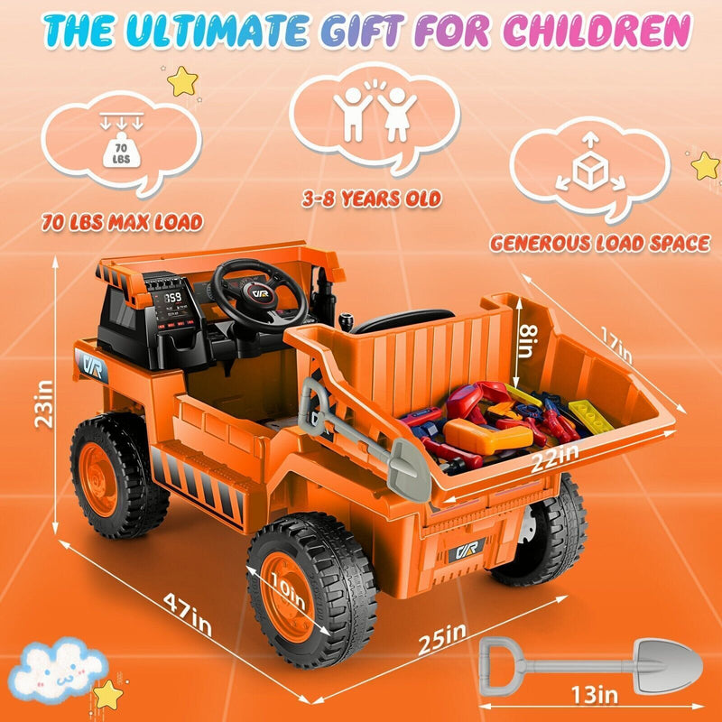Electric Ride-On Kids Dump Truck with Remote Control and Functional Dump Bed Magic Cars 6