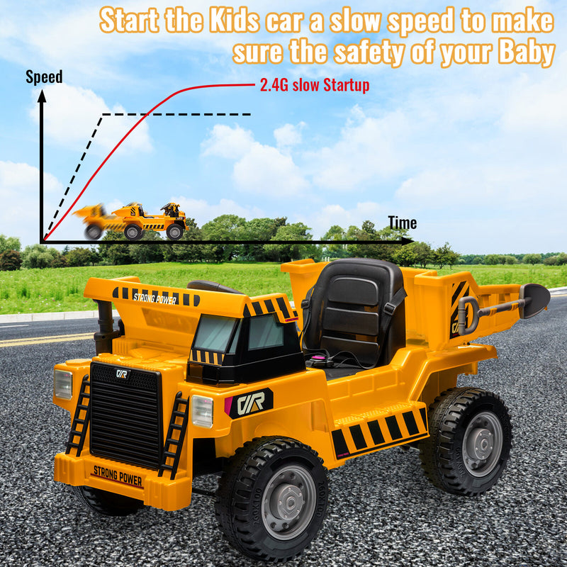 Electric Ride-On Dump Truck for Kids with Remote Control and Functional Dump Bed Magic Cars 14