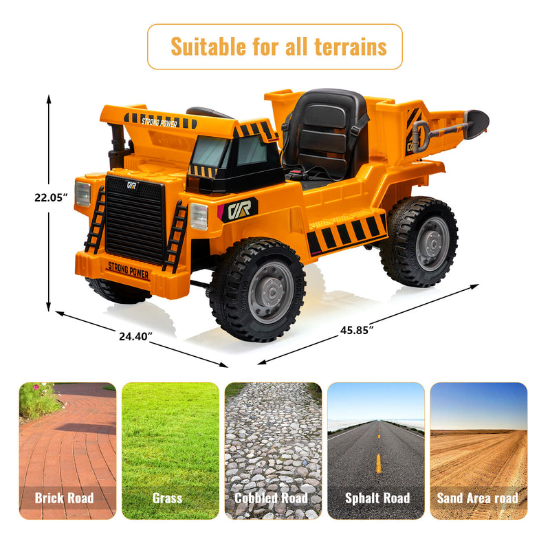 Electric Ride-On Dump Truck for Kids with Remote Control and Functional Dump Bed Magic Cars 17