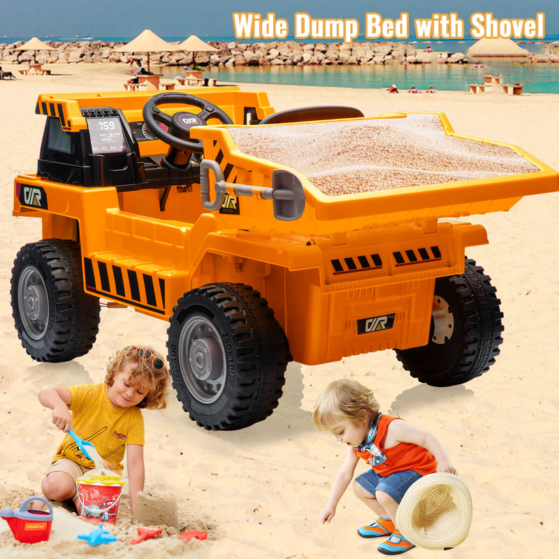 Electric Ride-On Dump Truck for Kids with Remote Control and Functional Dump Bed Magic Cars 18