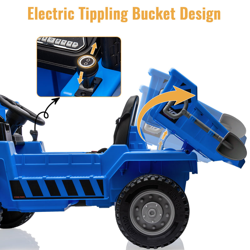 Electric Ride-On Dump Truck for Kids with Remote Control and Functional Dump Bed Magic Cars 22