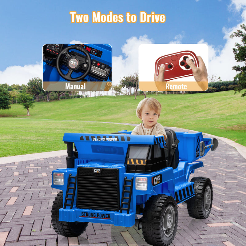 Electric Ride-On Dump Truck for Kids with Remote Control and Functional Dump Bed Magic Cars 23
