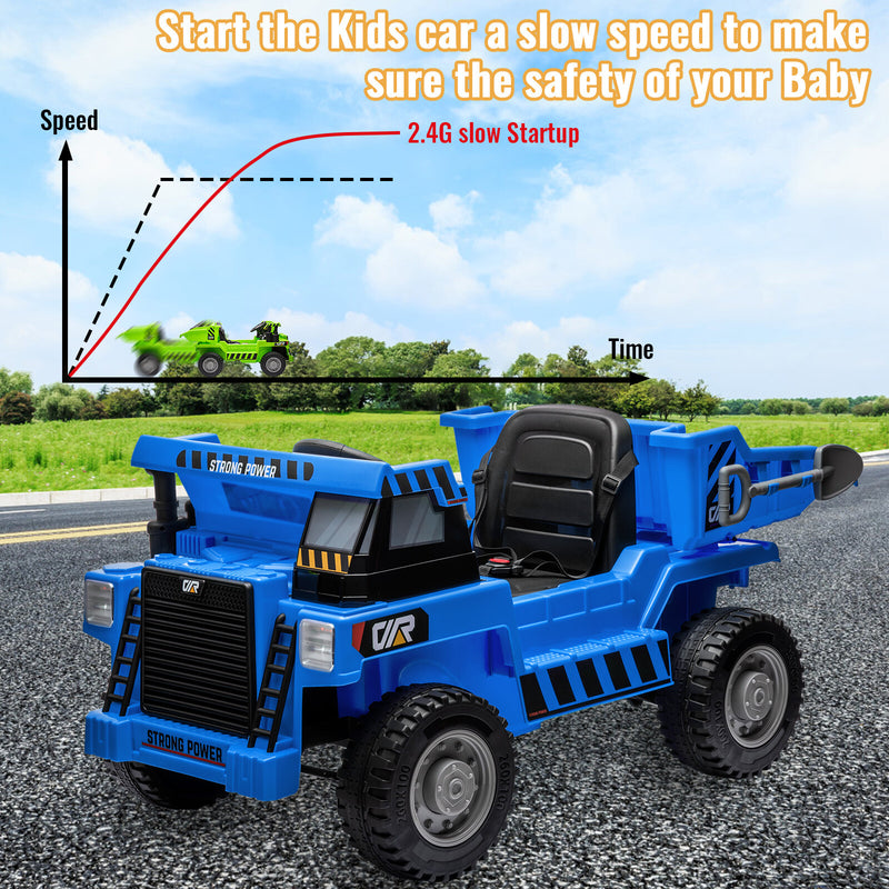 Electric Ride-On Dump Truck for Kids with Remote Control and Functional Dump Bed Magic Cars 24