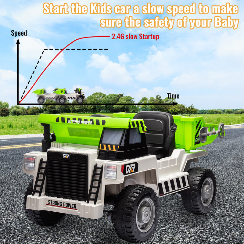 Electric Ride-On Dump Truck for Kids with Remote Control and Functional Dump Bed Magic Cars 4
