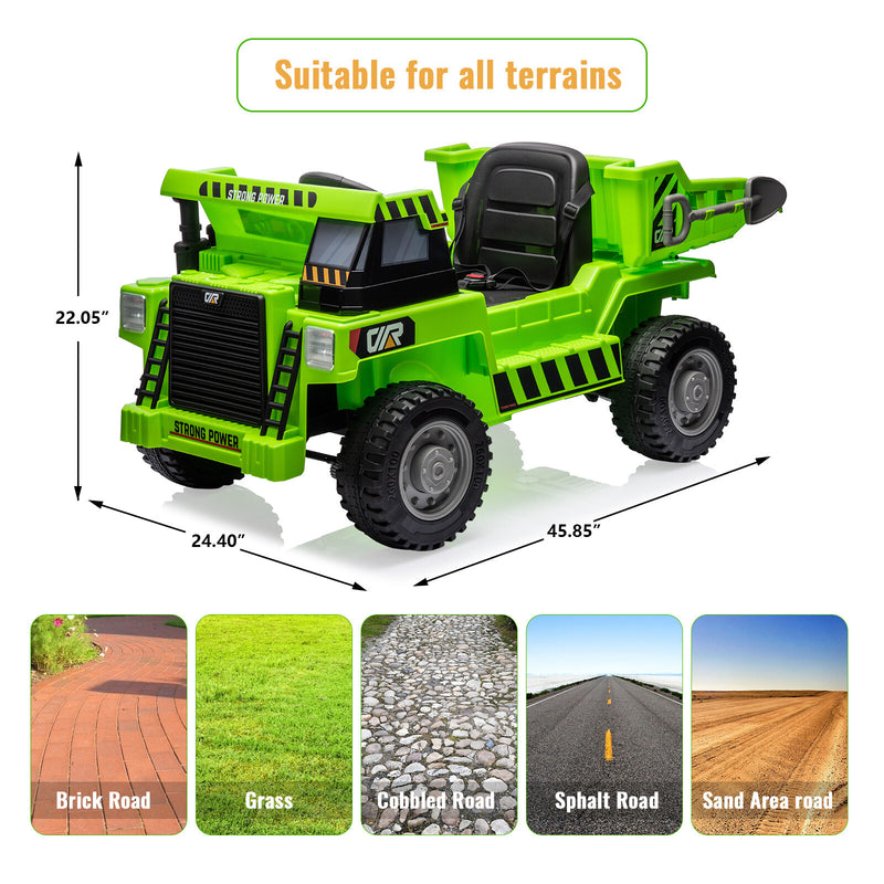 Electric Ride-On Dump Truck for Kids with Remote Control and Functional Dump Bed Magic Cars 8