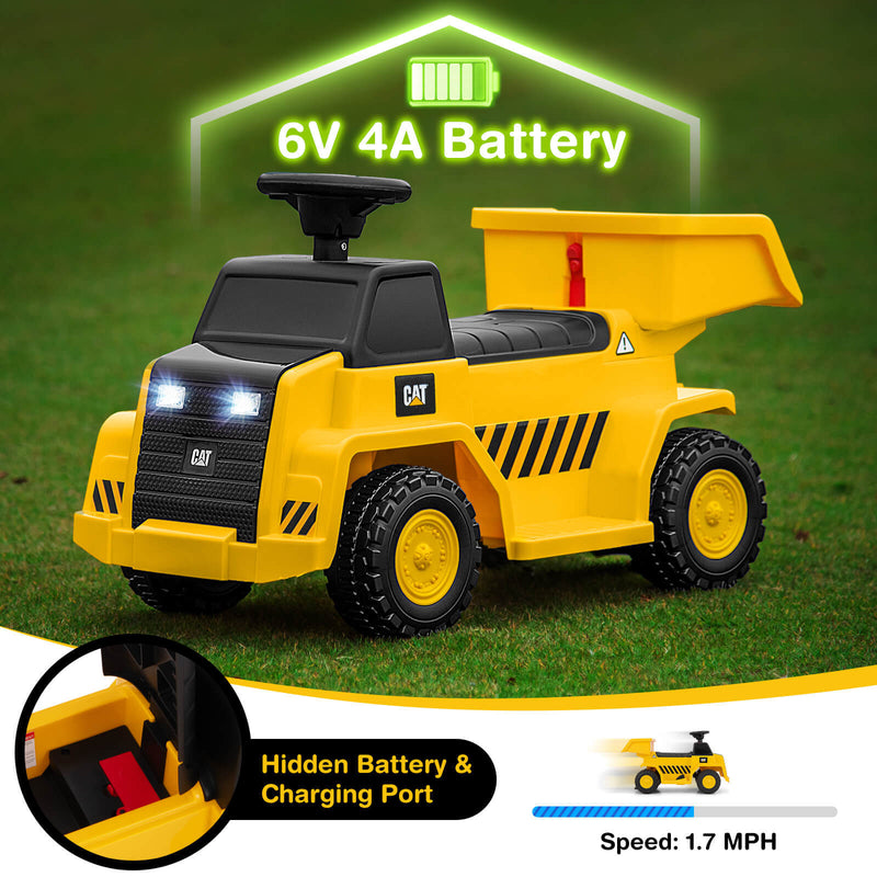 Ride-On Dump Truck with One-Button Start, Horn, Adjustable Dump Bed, and Treaded Wheels Magic Cars 7