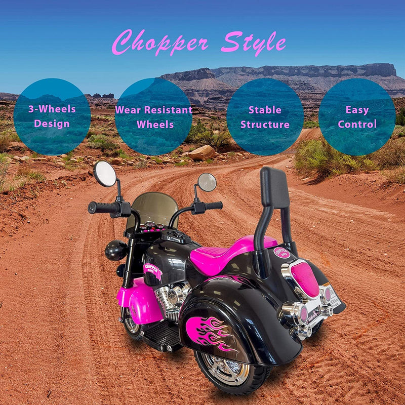 6V Rechargeable 3-Wheel Electric Ride-On Motorcycle for Kids with LED Headlights Magic Cars 9