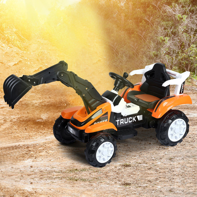 Electric Ride-On Excavator Digger with Motorized Arm and Music Sounds Construction Vehicle Magic Cars 10