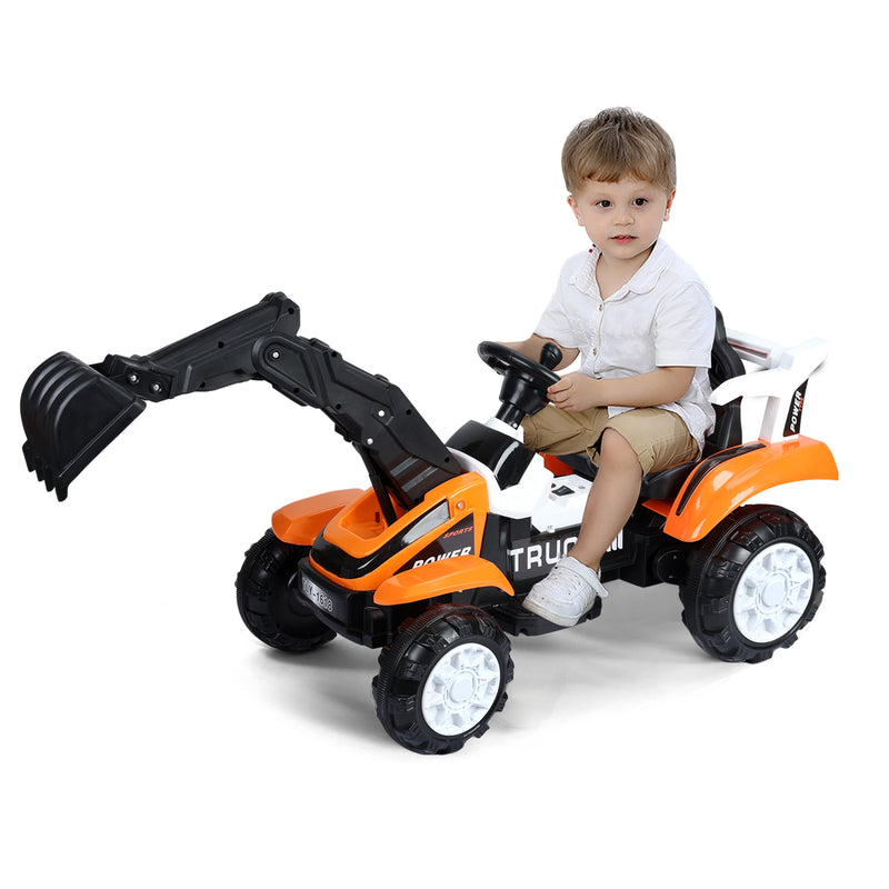 Electric Ride-On Excavator Digger with Motorized Arm and Music Sounds Construction Vehicle Magic Cars 2
