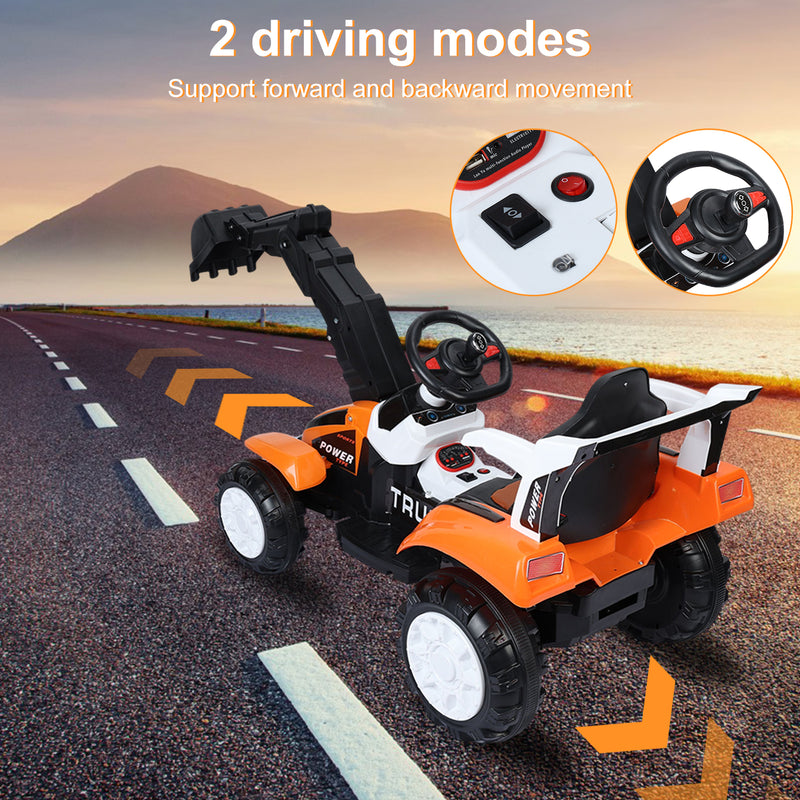 Electric Ride-On Excavator Digger with Motorized Arm and Music Sounds Construction Vehicle Magic Cars 3
