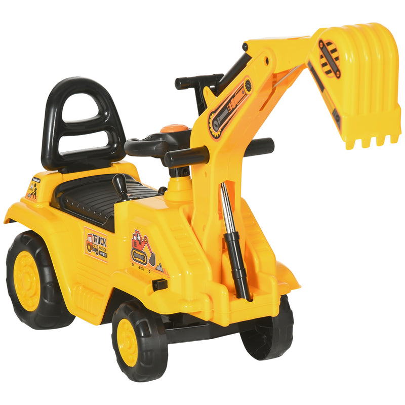 Kids Ride-On Excavator Truck with Pull Cart, Horn, and Under-Seat Storage Magic Cars Variant 0