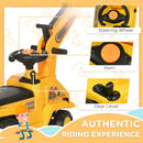 Kids Ride-On Excavator Truck with Pull Cart, Horn, and Under-Seat Storage Magic Cars 5