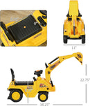 Kids Ride-On Excavator Truck with Pull Cart, Horn, and Under-Seat Storage Magic Cars 6