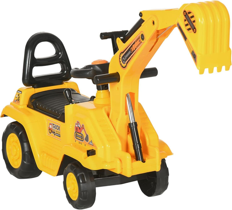 Kids Ride-On Excavator Truck with Pull Cart, Horn, and Under-Seat Storage Magic Cars Variant 0