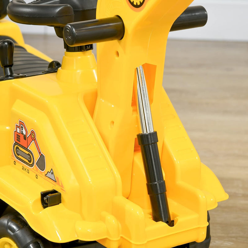 Kids Ride-On Excavator Truck with Pull Cart, Horn, and Under-Seat Storage Magic Cars 8
