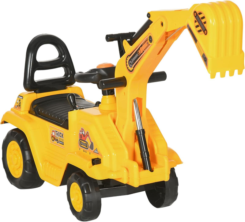 Kids Ride-On Excavator Truck with Pull Cart, Horn, and Under-Seat Storage Magic Cars Variant 0