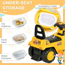 Kids Ride-On Excavator Bulldozer with Under-Seat Storage and Pull Cart Magic Cars 5