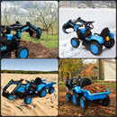 12V Electric Ride-On Excavator with Detachable Trailer and Remote Control Magic Cars 18