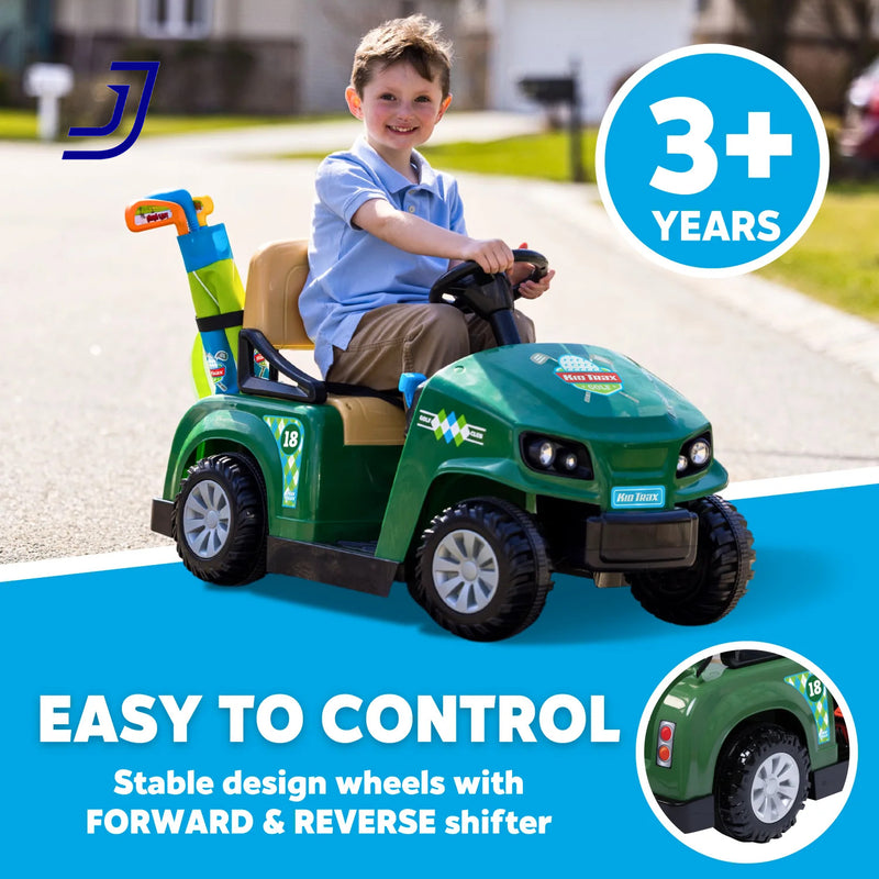 6V Electric Ride-On Golf Cart for Toddlers with Golf Clubs and Balls, Ages 3 and Up Magic Cars 2