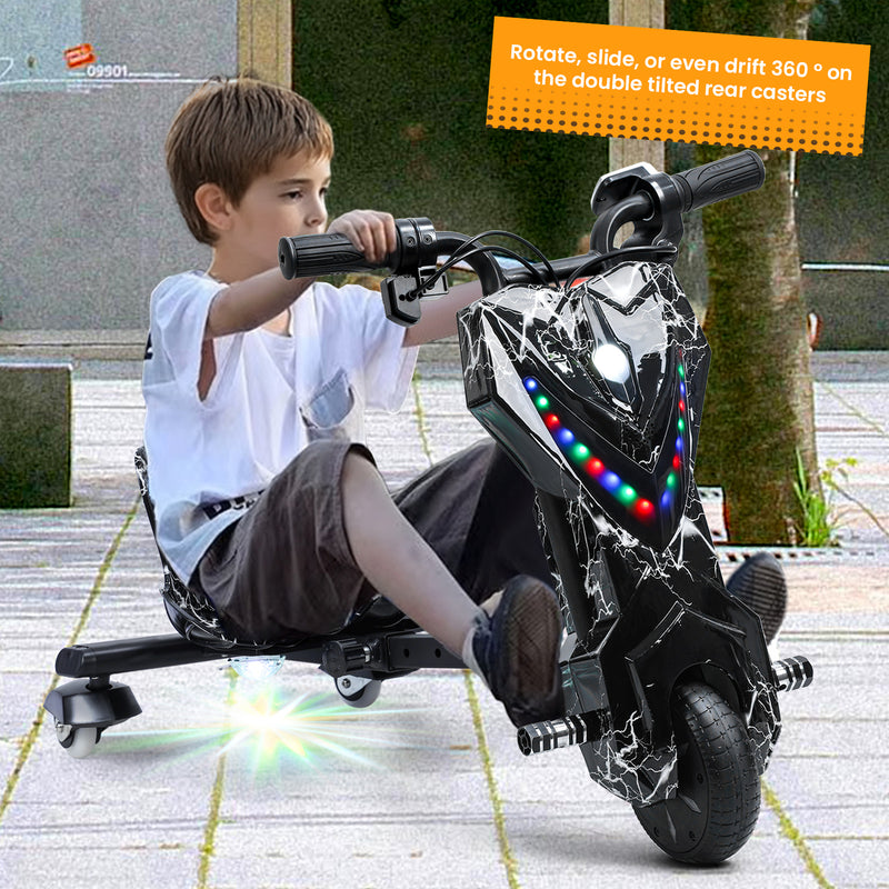 Kids Ride-On Drift Tricycle with Large Wheels for Ages 8 and Up Magic Cars 7