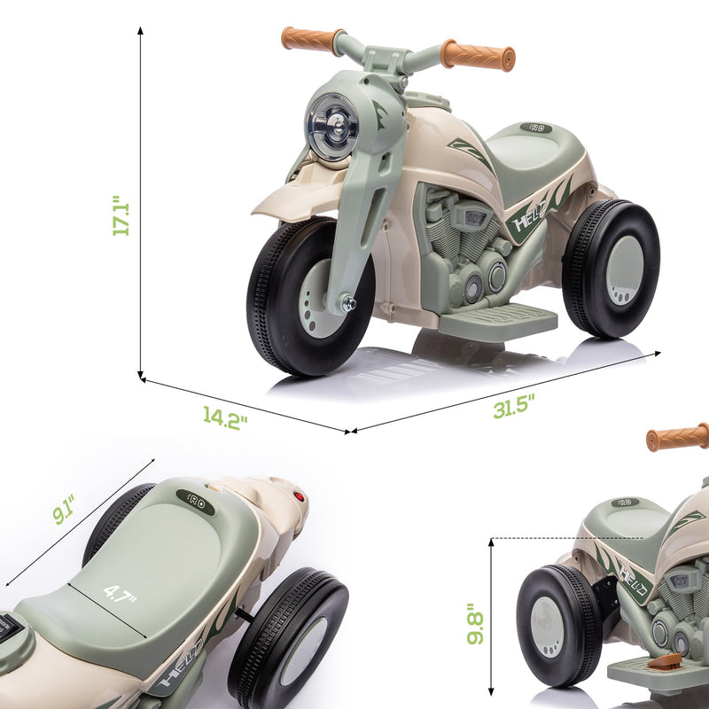 6V Ride-On Motorcycle and Bubble Car with Music - Cream Color Magic Cars 1