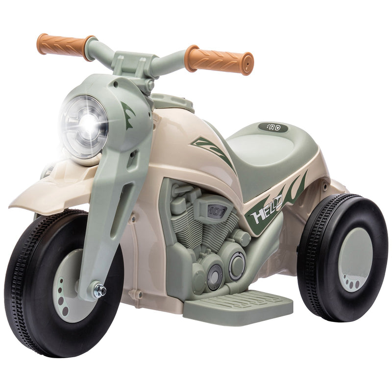 6V Ride-On Motorcycle and Bubble Car with Music - Cream Color Magic Cars 3