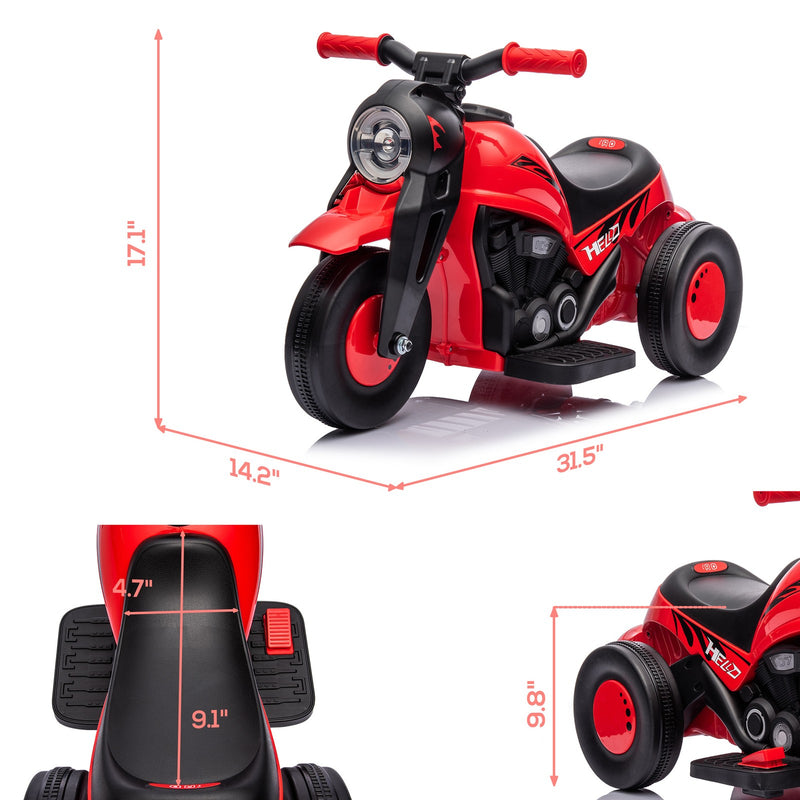 6V Red Ride-On Motorcycle and Bubble Car with Music Magic Cars 1