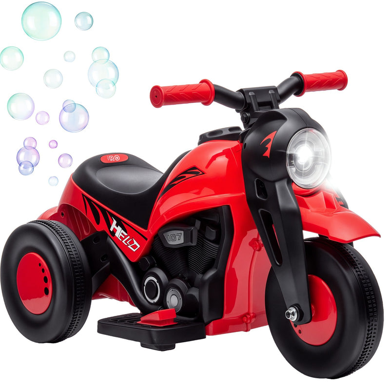 6V Red Ride-On Motorcycle and Bubble Car with Music Magic Cars 2