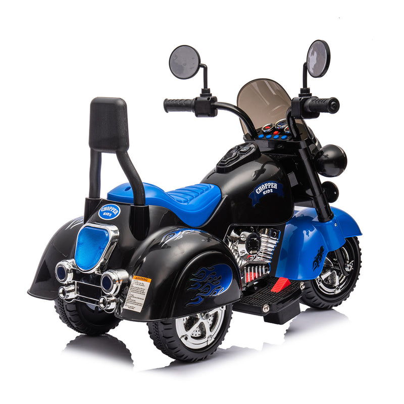 Electric 6V 3-Wheel Ride-On Motorcycle with LED Lights for Toddlers and Kids Magic Cars 3