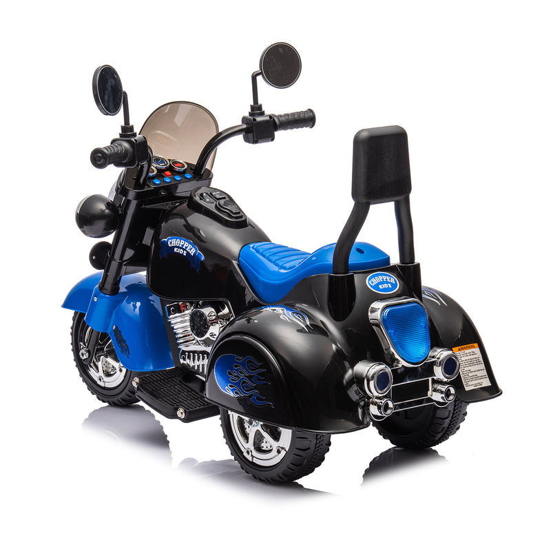 Electric 6V 3-Wheel Ride-On Motorcycle with LED Lights for Toddlers and Kids Magic Cars 4