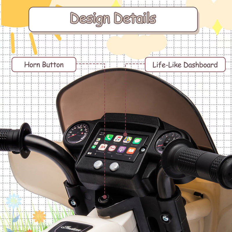 6V Electric Kids Ride-On Dirt Bike with USB AUX Music and Headlight Magic Cars 3
