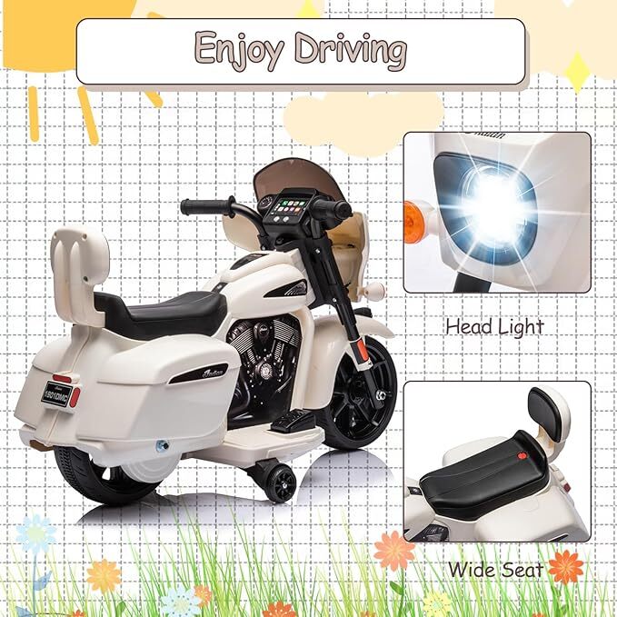 6V Electric Kids Dirt Bike with Music and Headlight Ride-On Motorcycle Magic Cars 5