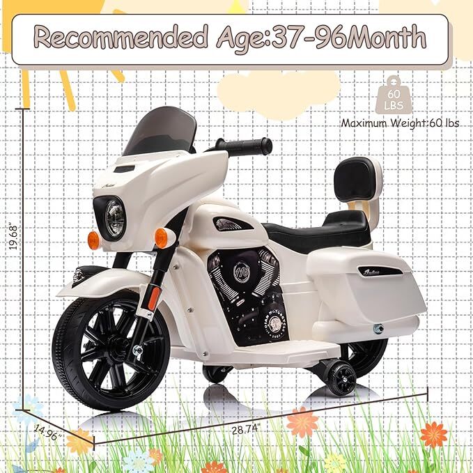 6V Electric Kids Dirt Bike with Music and Headlight Ride-On Motorcycle Magic Cars 7