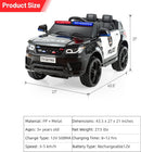 12V Electric Ride-On Police Car for Kids with Siren, Flashing Lights, and Horn Magic Cars 6