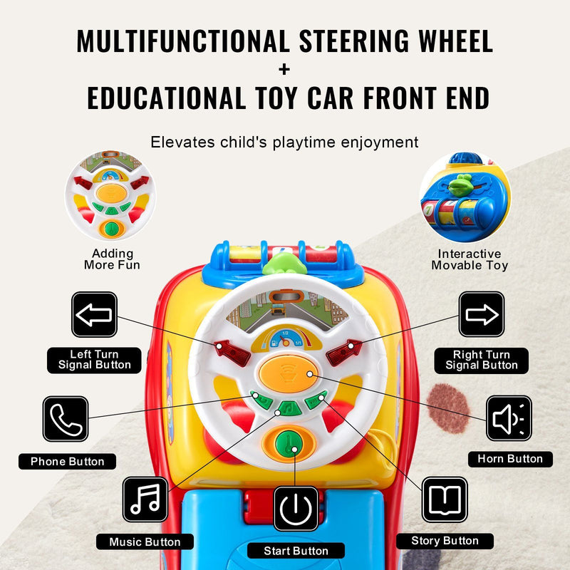 Toddler Ride-On Push Car with Music and Steering Wheel for Ages 1-3 Magic Cars 3