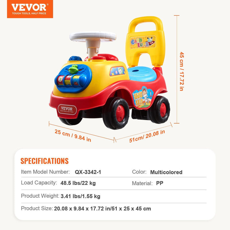 Toddler Ride-On Push Car with Music and Steering Wheel for Ages 1-3 Magic Cars 6