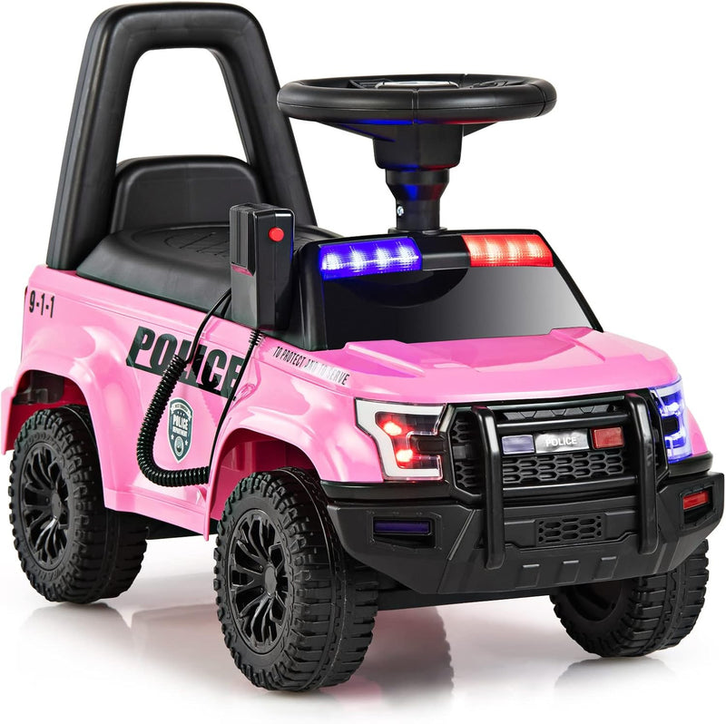 Toddler Ride-On Push Police Car Foot-to-Floor Sliding Toy with Siren Magic Cars 11