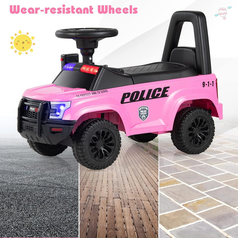 Toddler Ride-On Push Police Car Foot-to-Floor Sliding Toy with Siren Magic Cars 8